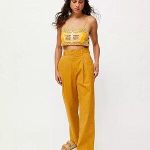 BDG Mia Embroidered Mushroom Straight Leg Chino Pant Size 2